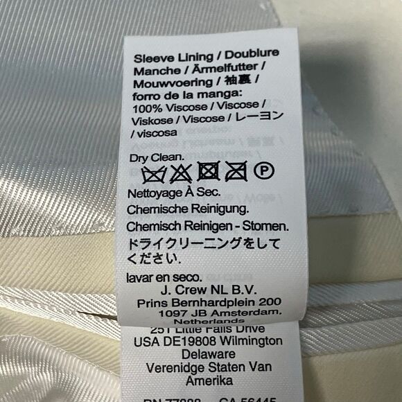 J Crew Dinner Jacket Mens 46L Off White Ludlow Slim Fit Italian Wool A7132 *Read - Picture 14 of 16